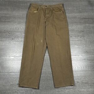 VTG 90s Guess‎ Jeans USA Brown Denim Pants Button Fly 36x32 American Tradition